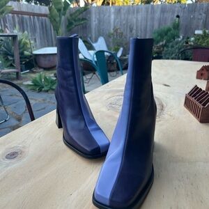 Chic Two-Tone Ankle Boots